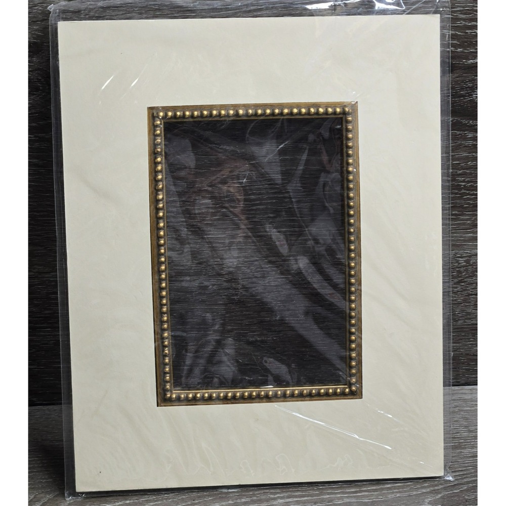 Aaron Brothers Picture Frame Mat 8x10 Ivory With Gold Bead Trim 1109172 USA
